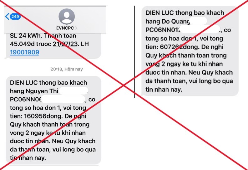 Xuất hiện tin nhắn giả mạo Tổng công ty Điện lực miền Trung (EVNCPC) Xuất hiện tin nhắn giả mạo Tổng công ty Điện lực miền Trung (EVNCPC)
