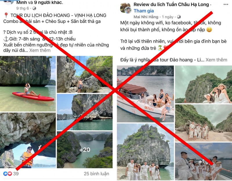 Các tour du lịch đảo hoang được đăng tải trên mạng xã hội (Ảnh QMG) Các tour du lịch đảo hoang được đăng tải trên mạng xã hội (Ảnh QMG)