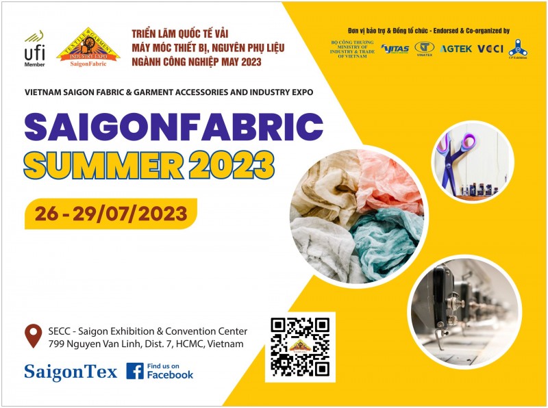 Triển lãm SAIGONFABRIC Summer 2023: Bắt kịp xu hướng sôi động ngành dệt may nửa cuối 2023 Triển lãm SAIGONFABRIC Summer 2023: Bắt kịp xu hướng sôi động ngành dệt may nửa cuối 2023