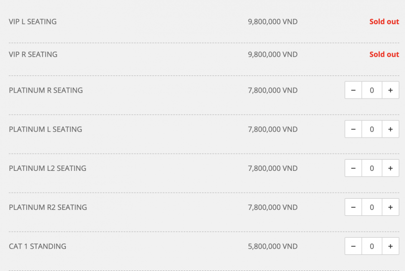 Tuy không hiển thị số lượng vé còn trống nhưnng Tuy không hiển thị số lượng vé còn trống nhưnng