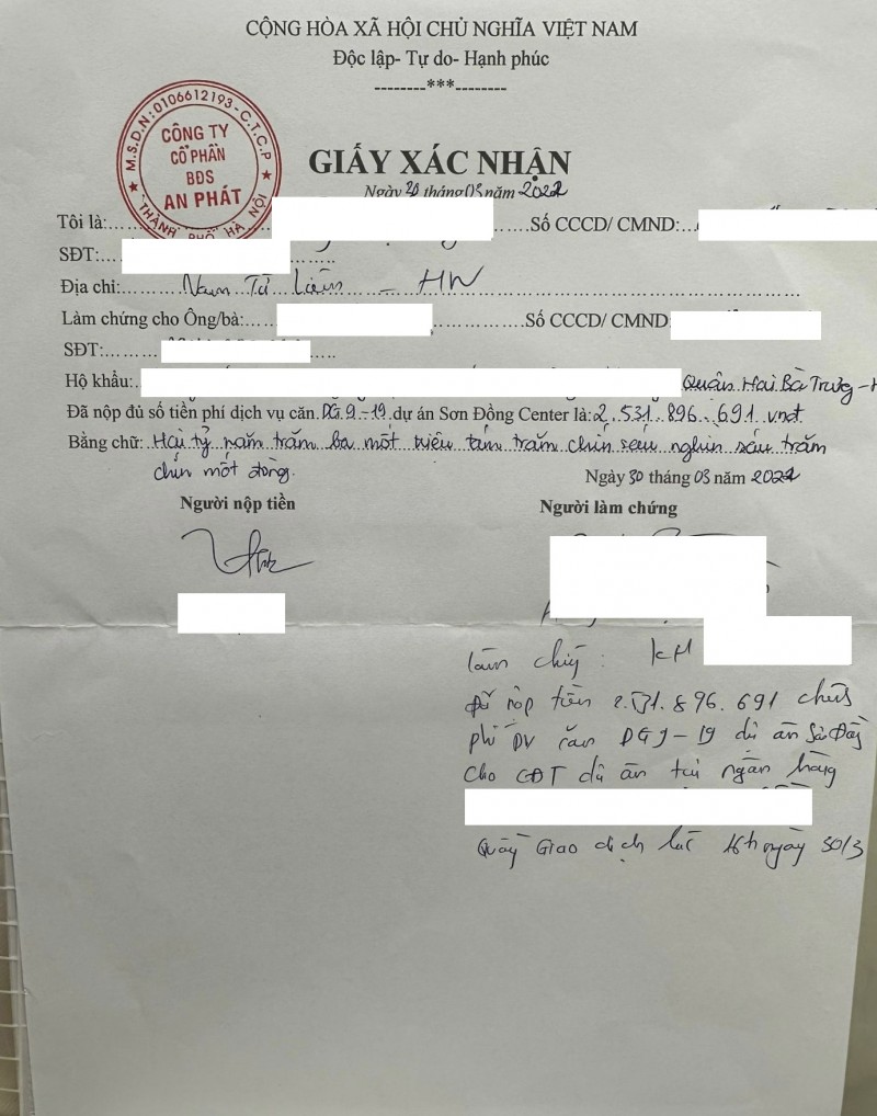 Khách hàng bị “đem con bỏ chợ” tại dự án Sơn Đồng Center của Công ty HTL Việt Nam Khách hàng bị “đem con bỏ chợ” tại dự án Sơn Đồng Center của Công ty HTL Việt Nam