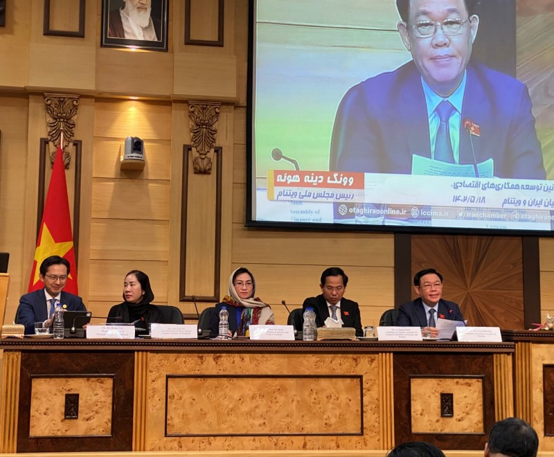 Chủ tịch Quốc hội Vương Đình Huệ phát biểu chỉ đạo tại Diễn đàn chính sách, pháp luật thúc đẩy hợp tác kinh tế, thương mại, đầu tư Việt Nam - Iran