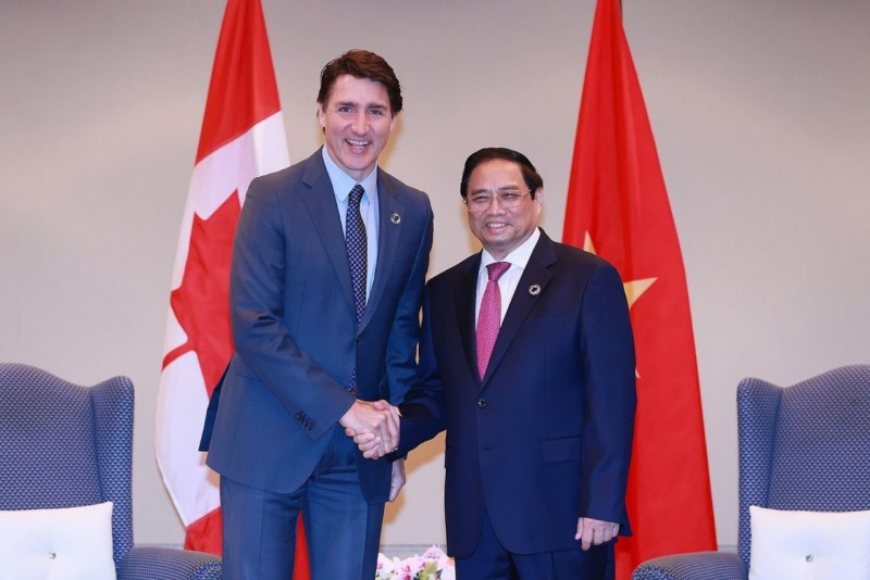 Thủ tướng Chính phủ Phạm Minh Chính và Thủ tướng Canada Justin Trudeau tại cuộc gặp song phương bên lề Hội nghị Thượng đỉnh G7 mở rộng tại Hiroshima, Nhật Bản, ngày 20/5/2023 Thủ tướng Chính phủ Phạm Minh Chính và Thủ tướng Canada Justin Trudeau tại cuộc gặp song phương bên lề Hội nghị Thượng đỉnh G7 mở rộng tại Hiroshima, Nhật Bản, ngày 20/5/2023