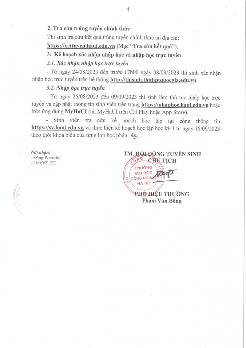 Trường Đại học Công nghiệp Hà Nội công bố kết quả xét tuyển Đại học chính quy năm 2023 Trường Đại học Công nghiệp Hà Nội công bố kết quả xét tuyển Đại học chính quy năm 2023