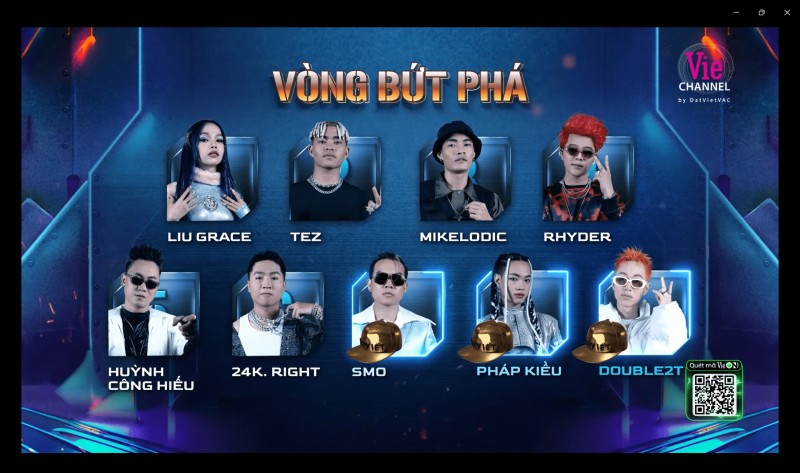 9 thí sinh bước tiếp vào chung kết Rap Việt mùa 3. Ảnh chụp màn hình