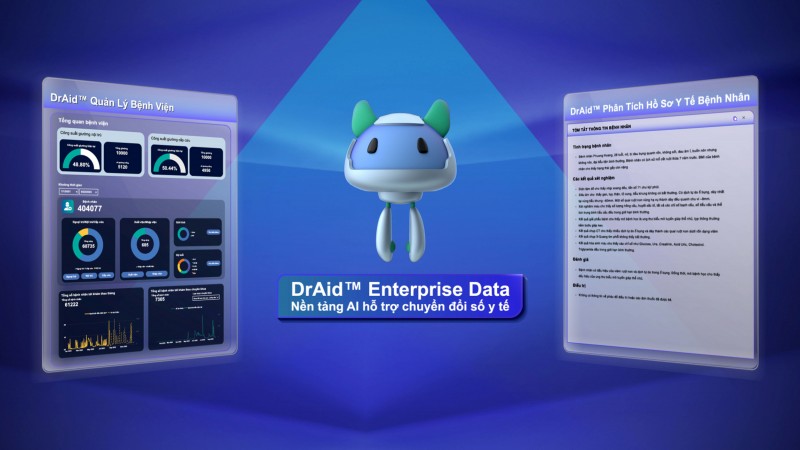 Nền tảng DrAid™ Enterprise Data - giải pháp phân tích dữ liệu toàn diện dựa trên trí tuệ nhân tạo (AI) và hệ thống dữ liệu lớn (Big Data) Nền tảng DrAid™ Enterprise Data - giải pháp phân tích dữ liệu toàn diện dựa trên trí tuệ nhân tạo (AI) và hệ thống dữ liệu lớn (Big Data)