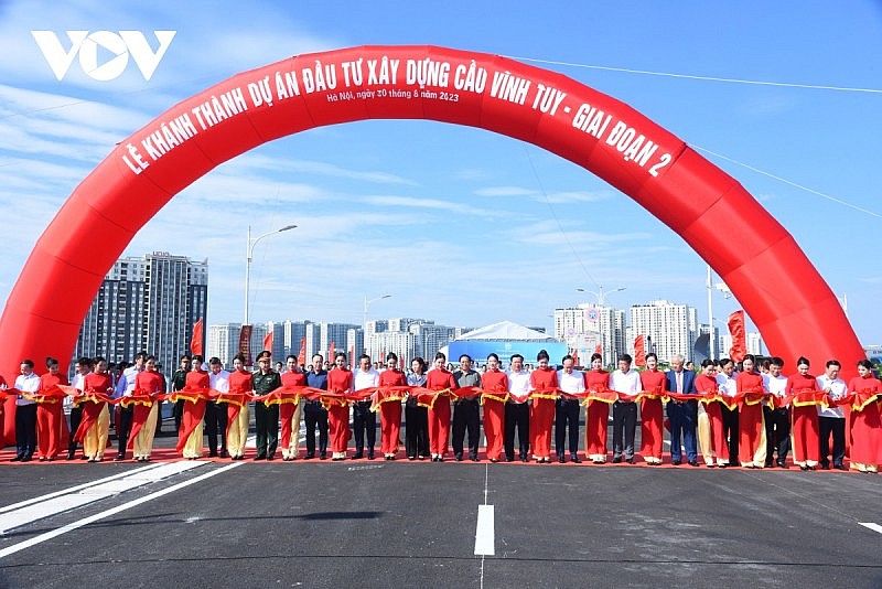 Thủ tướng Phạm Minh Chính dự Lễ khánh thành cầu Vĩnh Tuy - giai đoạn 2