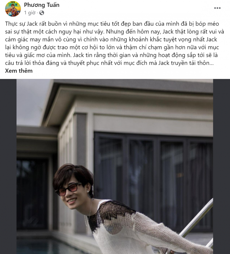 Những chia sẻ của Jack trên trang cá nhân. Ảnh chụp màn hình Những chia sẻ của Jack trên trang cá nhân. Ảnh chụp màn hình