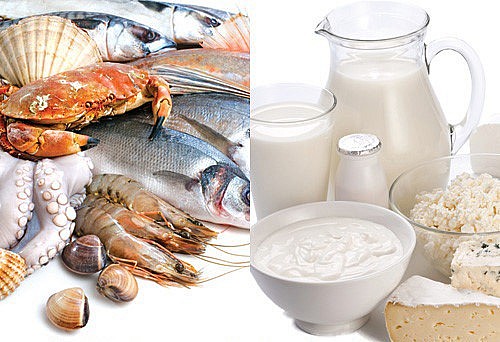 Sữa và hải sản là hai loại thực phẩm kỵ nhau Sữa và hải sản là hai loại thực phẩm kỵ nhau