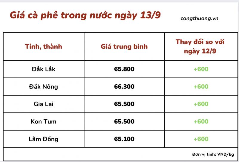 Giá cà phê 13/9, giá cà phê trong nước ngày 13/9/2023 Giá cà phê 13/9, giá cà phê trong nước ngày 13/9/2023