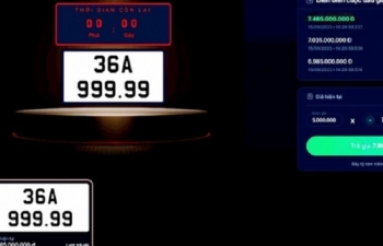 Biển số “VIP” 36A - 999.99 của Thanh Hóa 