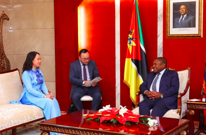 Phó Chủ tịch nước Võ Thị Ánh Xuân hội kiến Chủ tịch đảng cầm quyền FRELIMO, Tổng thống Mozambique Filipe Nyusi. Phó Chủ tịch nước Võ Thị Ánh Xuân hội kiến Chủ tịch đảng cầm quyền FRELIMO, Tổng thống Mozambique Filipe Nyusi.
