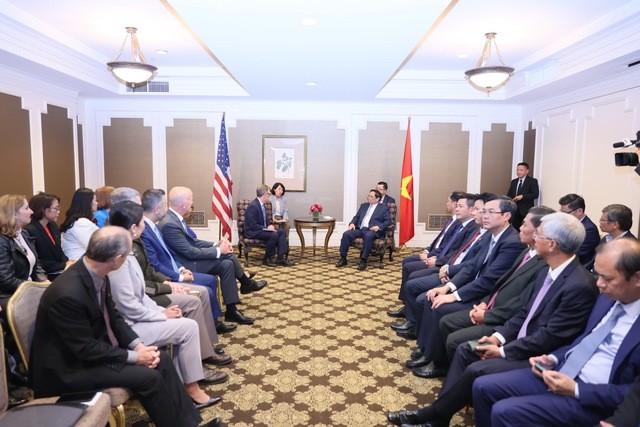 Thủ tướng Chính phủ Phạm Minh Chính tiếp đoàn chính trị gia và doanh nghiệp bang Oregon - Ảnh: VGP Thủ tướng Chính phủ Phạm Minh Chính tiếp đoàn chính trị gia và doanh nghiệp bang Oregon - Ảnh: VGP