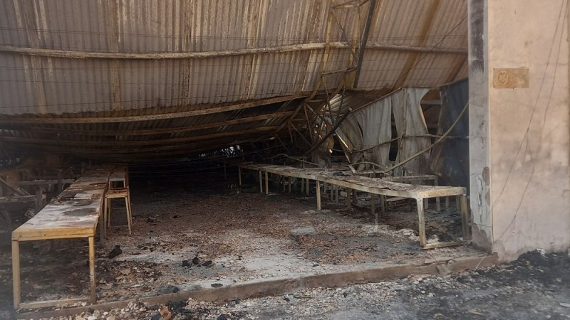 Hiện trường nhà xưởng sau vụ cháy. Hiện trường nhà xưởng sau vụ cháy.