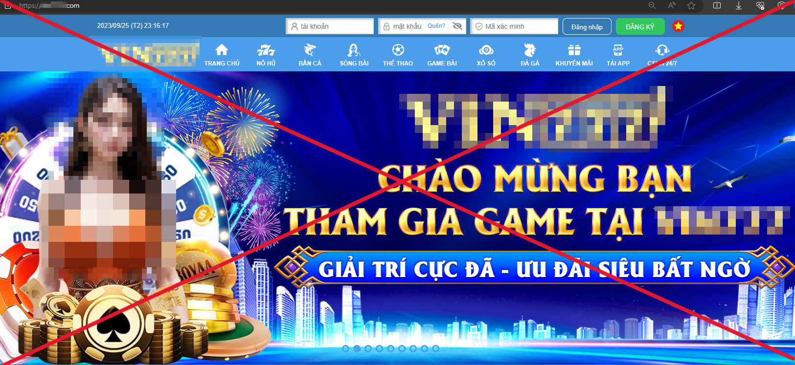 Vẽ bậy quảng cáo web cờ bạc công khai ở Nha Trang Vẽ bậy quảng cáo web cờ bạc công khai ở Nha Trang