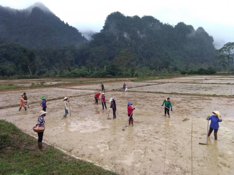 Đồng bào Rục ở xã Thượng Hóa làm đất, gieo lúa vụ Đông Xuân (Ảnh: Đinh Thị Huyền) Đồng bào Rục ở xã Thượng Hóa làm đất, gieo lúa vụ Đông Xuân (Ảnh: Đinh Thị Huyền)