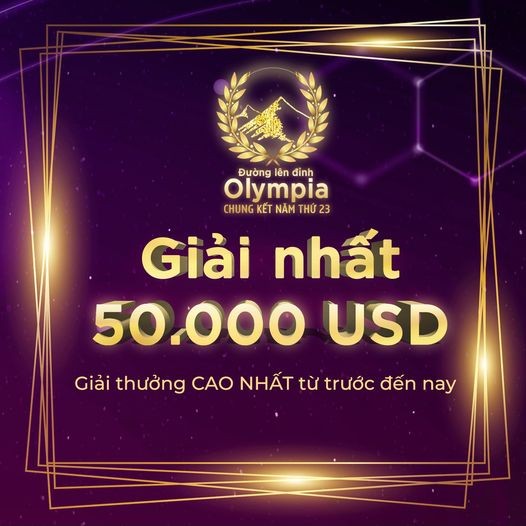 Giải thưởng giành cho quán quân sau trận Chung kết Đường lên đỉnh Olympia năm 23. Ảnh Fanpage chương trình