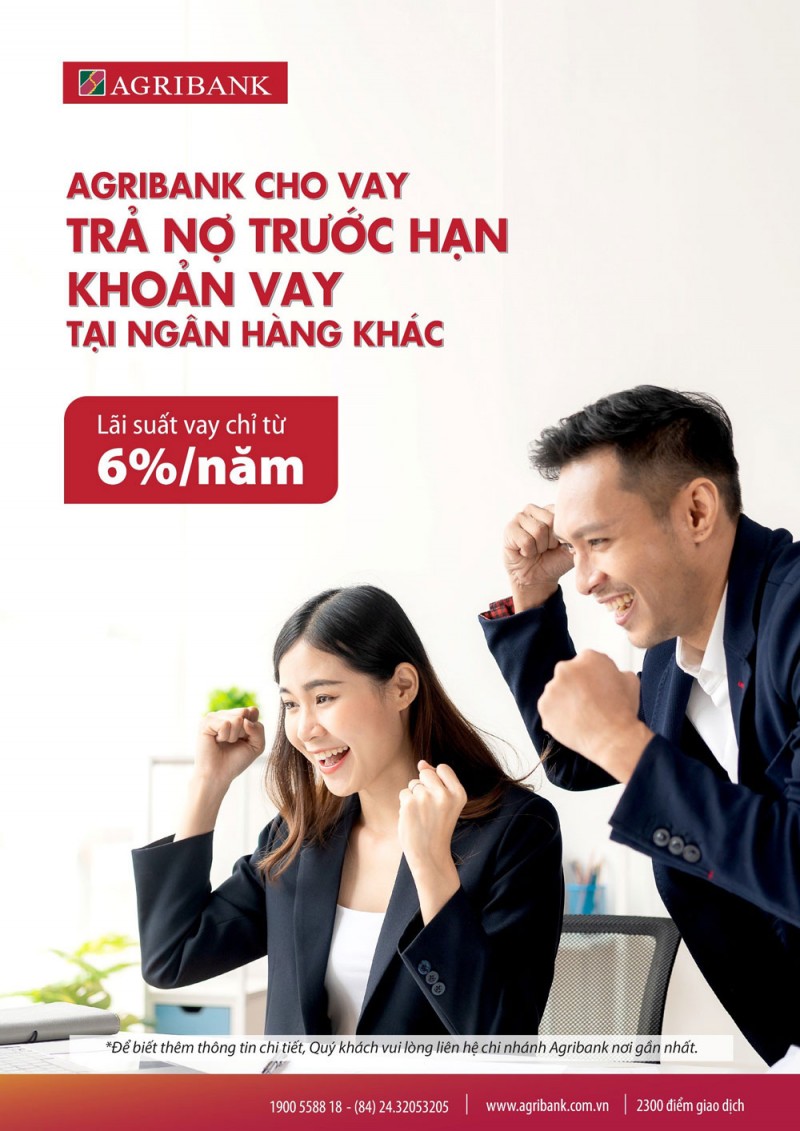 Agribank cho vay trả nợ trước hạn khoản vay tại các ngân hàng khác Agribank cho vay trả nợ trước hạn khoản vay tại các ngân hàng khác
