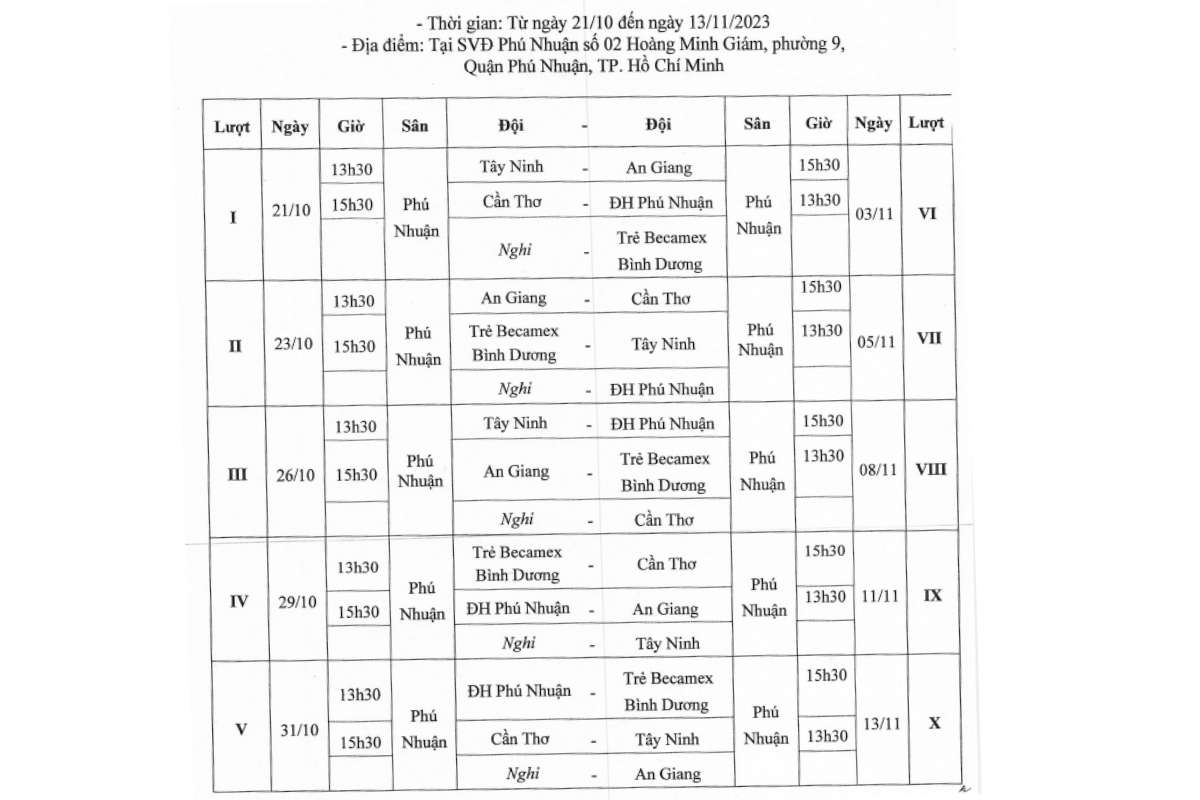 Lịch thi đấu giải bóng đá hạng Ba quốc gia 2023