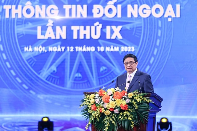 Thủ tướng Phạm Minh Chính dự và phát biểu tại lễ trao Giải thưởng toàn quốc về thông tin đối ngoại lần thứ IX - Ảnh: VGP/Nhật Bắc Thủ tướng Phạm Minh Chính dự và phát biểu tại lễ trao Giải thưởng toàn quốc về thông tin đối ngoại lần thứ IX - Ảnh: VGP/Nhật Bắc