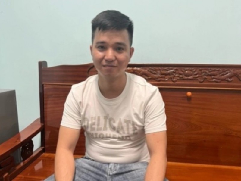 Đối tượng Lường Đình Luân tại cơ quan công an