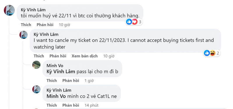 Các bình luận thể hiện sự bất mãn về concert Westlife tại Việt Nam. Ảnh chụp màn hình Các bình luận thể hiện sự bất mãn về concert Westlife tại Việt Nam. Ảnh chụp màn hình