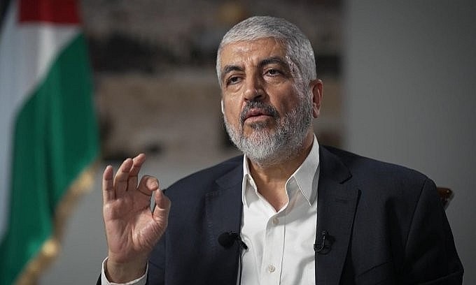 Cựu lãnh đạo Meshaal trong cuộc phỏng vấn được công bố hôm 23/10. Ảnh: Sky News Cựu lãnh đạo Meshaal trong cuộc phỏng vấn được công bố hôm 23/10. Ảnh: Sky News