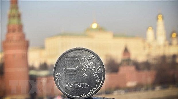 Đồng tiền xu ruble của Nga. Ảnh: AFP Đồng tiền xu ruble của Nga. Ảnh: AFP
