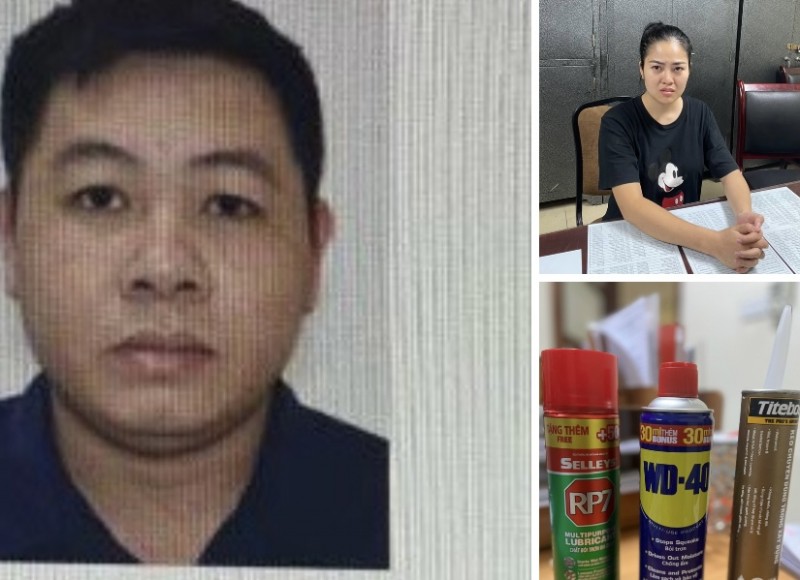 Hai đối tượng Đức và Hảo cùng một số sản phẩm được chúng làm giả các nhãn hiệu để bán trên thị trường kiếm lời. Hai đối tượng Đức và Hảo cùng một số sản phẩm được chúng làm giả các nhãn hiệu để bán trên thị trường kiếm lời.