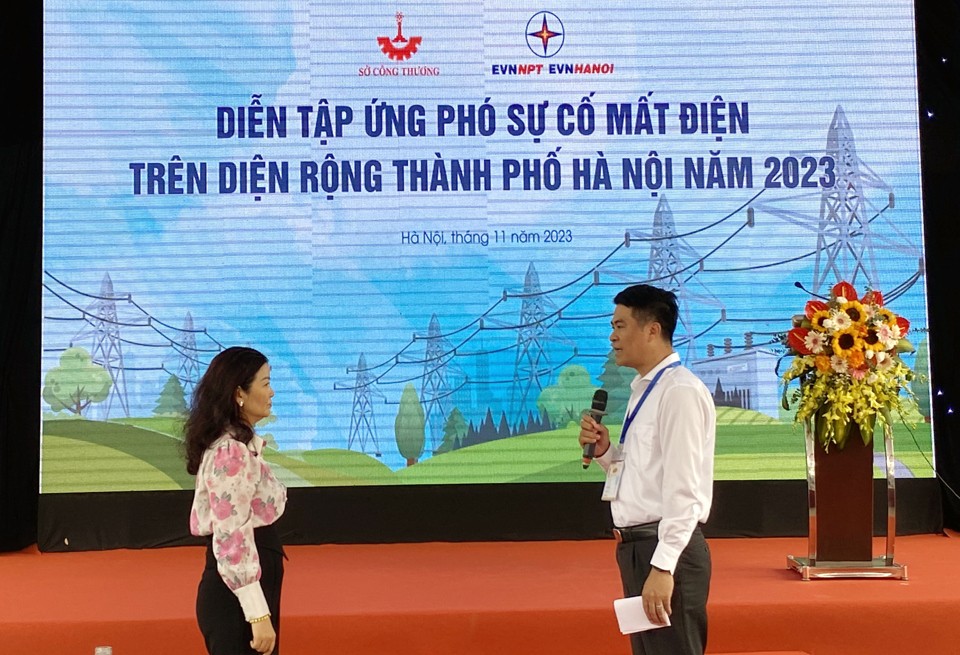 Lãnh đạo Sở Công Thương Hà Nội phát lệnh diễn tập ứng phó sự cố mất điện
