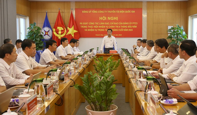 Đảng ủy EVNNPT rà soát công tác lãnh đạo, chỉ đạo của Đảng ủy Công ty Truyền tải điện 3 trong thực hiện nhiệm vụ chính trị 8 tháng đầu năm và nhiệm vụ trọng tâm 4 tháng cuối năm 2023 Đảng ủy EVNNPT rà soát công tác lãnh đạo, chỉ đạo của Đảng ủy Công ty Truyền tải điện 3 trong thực hiện nhiệm vụ chính trị 8 tháng đầu năm và nhiệm vụ trọng tâm 4 tháng cuối năm 2023