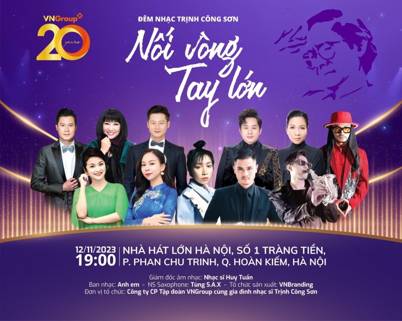 VNGroup tổ chức Đêm nhạc Trịnh Công Sơn: Nối vòng tay lớn