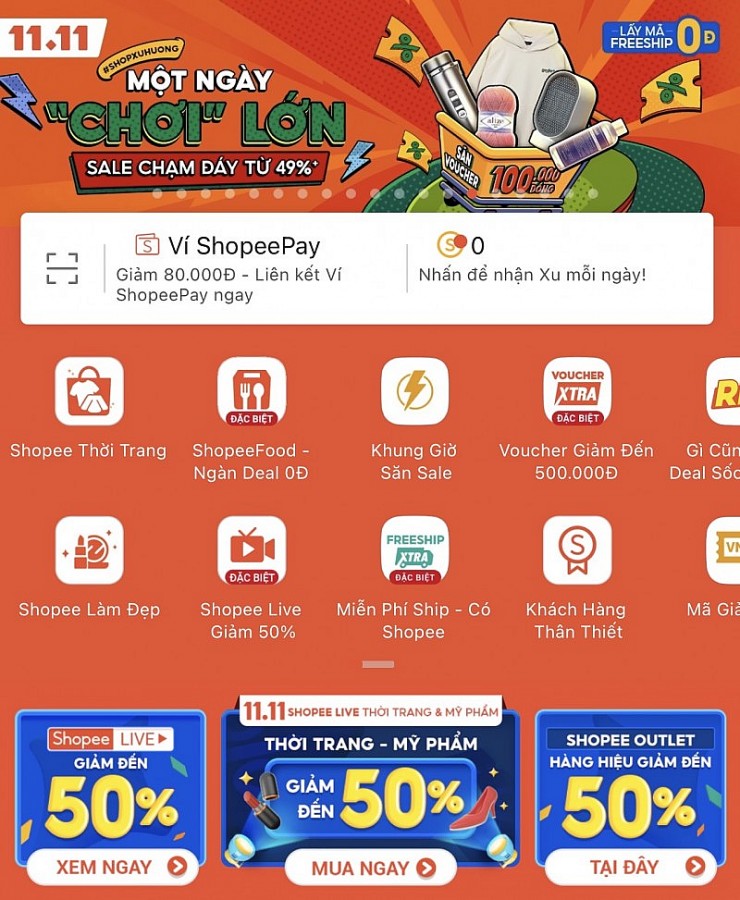 Shopee tung chương trình “Flash sale