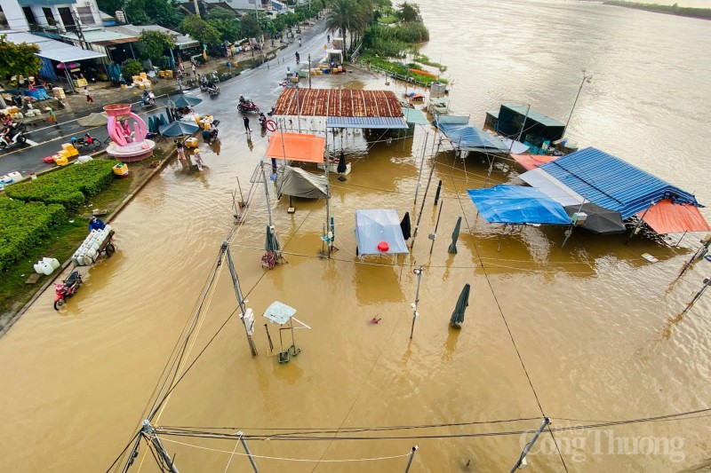 Phố cổ Hội An ngập nặng, người dân di chuyển bằng thuyền