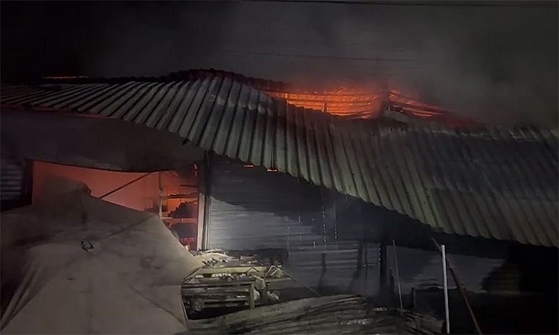 Hiện trường vụ cháy. (Ảnh: TTXVN phát) Hiện trường vụ cháy. (Ảnh: TTXVN phát)