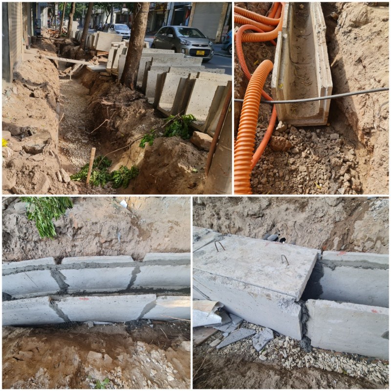 Rãnh thoát nước tuyến đương Phan Đăng Lưu quá trình thi công Rãnh thoát nước tuyến đương Phan Đăng Lưu quá trình thi công