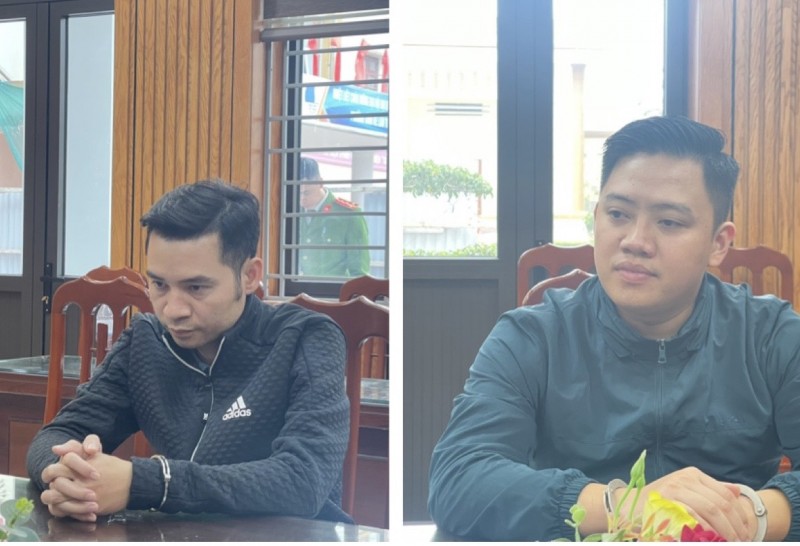 Đối tượng Thiêm (bên trái) và Kiên Đối tượng Thiêm (bên trái) và Kiên