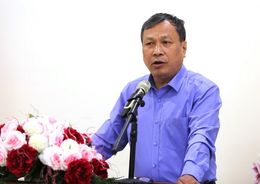 Ông Phan Văn Trường, Trưởng Cơ quan Thương vụ Việt Nam tại Campuchia phát biểu tại hội nghị. (Ảnh: Hoàng Minh/TTXVN) ttxvn-1601-vn-campuchia-3-6640.jpg