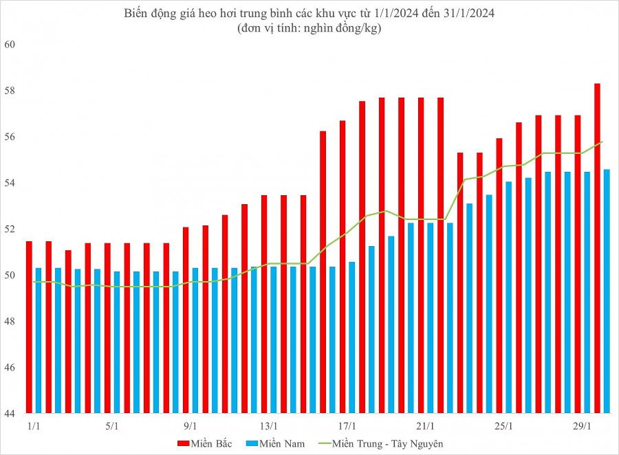 Biến động giá heo hơi