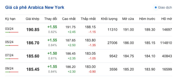Giá cà phê hôm nay, 19/2/2024: Giá cà phê trong nước tiếp tục tăng Giá cà phê hôm nay, 19/2/2024: Giá cà phê trong nước