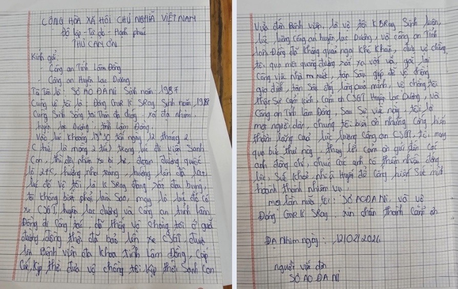 Lâm Đồng: Được lực lượng Công an giúp đỡ, người dân viết thư cảm ơn Lâm Đồng: Được lực lượng Công an giúp đỡ, người dân viết thư cảm ơn