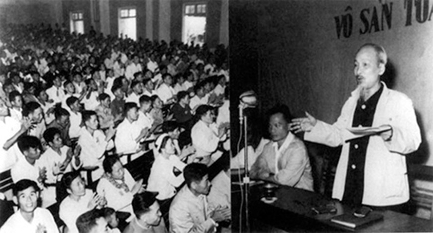 Bác Hồ nói chuyện tại Đại hội Đảng bộ tỉnh Hà Bắc, tháng 10/1963 - Ảnh: QĐND Bác Hồ nói chuyện tại Đại hội Đảng bộ tỉnh Hà Bắc, tháng 10/1963 - Ảnh: QĐND