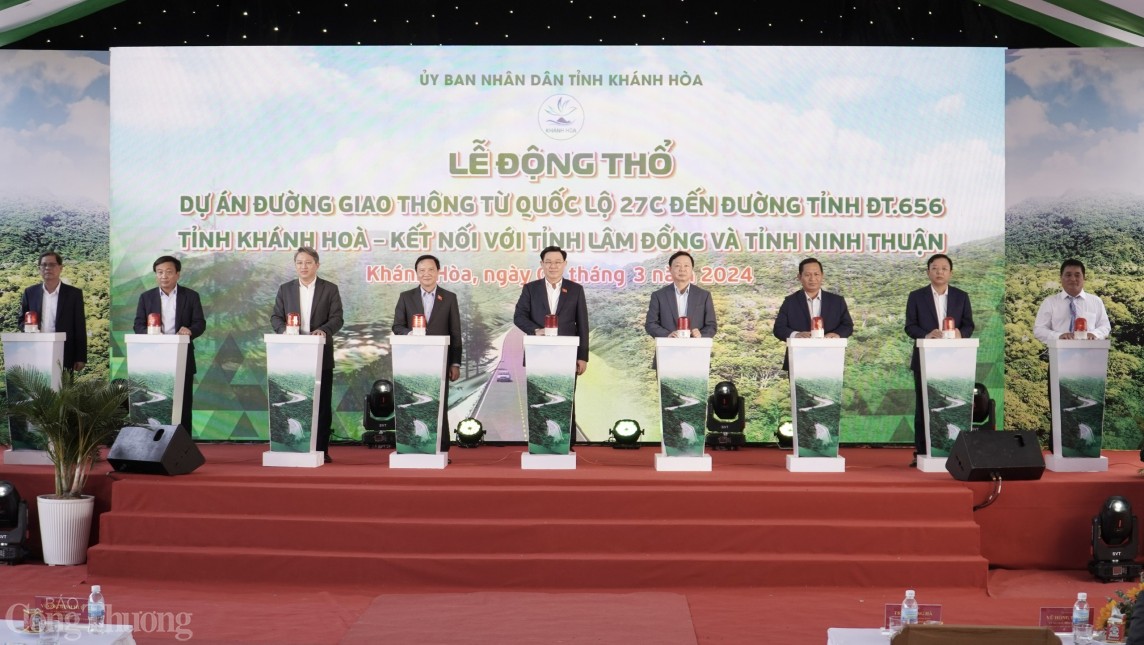 undefined Chủ tịch Quốc hội bấm nút động thổ dự án đường kết nối Khánh Hoà, Lâm Đồng và Ninh Thuận