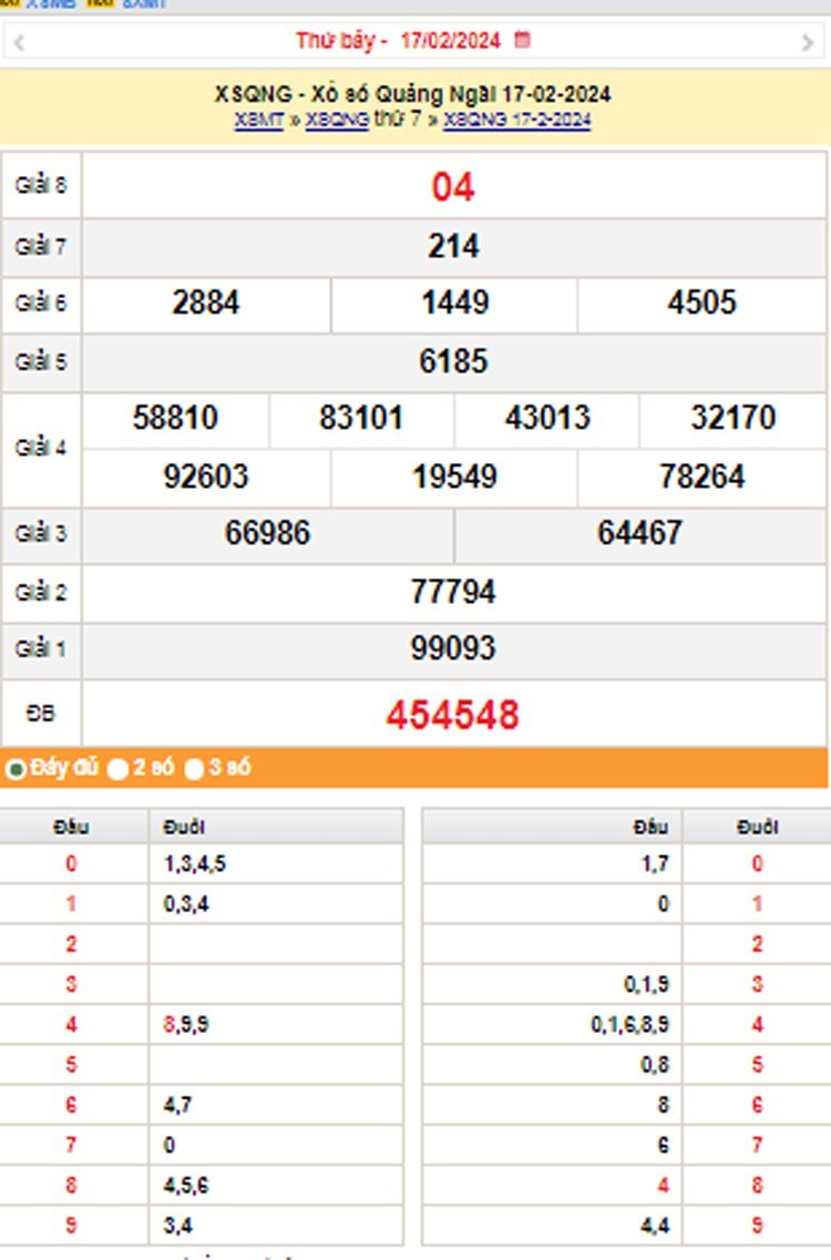 XSQNG 2/3, Kết quả xổ số Quảng Ngãi hôm nay 2/3/2024, KQXSQNG thứ Bảy ngày 2 tháng 3