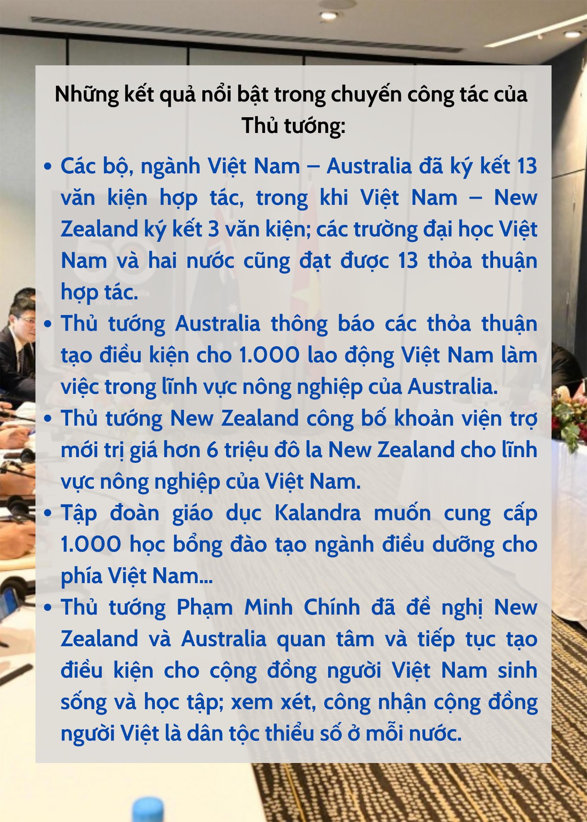 Chương mới về hợp tác kinh tế - thương mại - đầu tư từ chuyến công tác của Thủ tướng thăm Australia và New Zealand kinh tế
