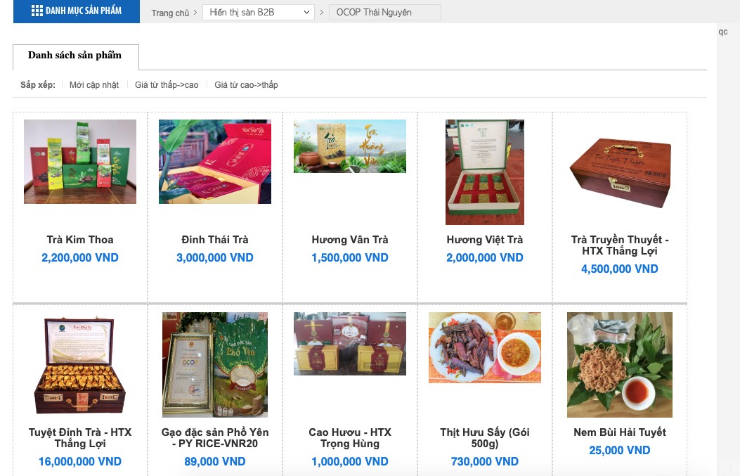 Thương mại điện tử nâng tầm sản phẩm OCOP Thái Nguyên