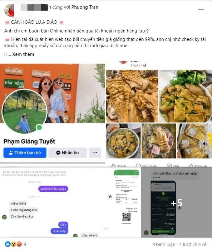 Chị H.Y đăng tải nội dung để cảnh báo với người thân, bạn bè. Chị H.Y đăng tải nội dung để cảnh báo với người thân, bạn bè.