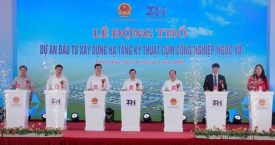 Thanh Hóa: Động thổ dự án hạ tầng kỹ thuật Cụm công nghiệp Ngọc Vũ 350 tỷ đồng Thanh Hóa: Động thổ dự án hạ tầng kỹ thuật Cụm công nghiệp Ngọc Vũ 350 tỷ đồng