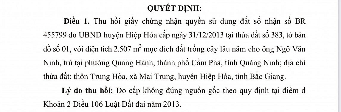 Bắc Giang: Nhiều cán bộ của huyện Hiệp Hòa phải kiểm điểm trách nhiệm liên quan đất đai Bắc Giang: Nhiều cán bộ của huyện Hiệp Hòa phải kiểm điểm trách nhiệm liên quan đất đai