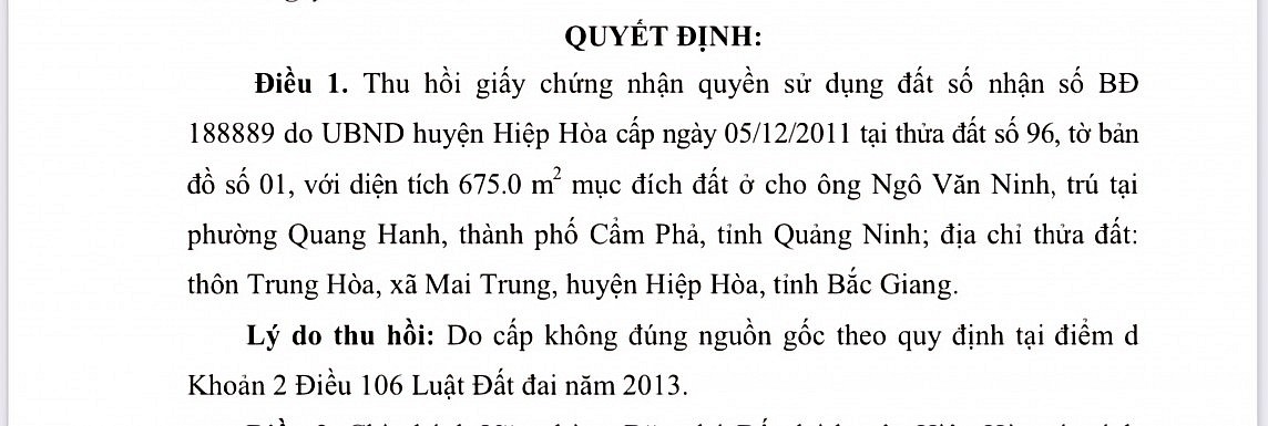 Bắc Giang: Nhiều cán bộ của huyện Hiệp Hòa phải kiểm điểm trách nhiệm liên quan đất đai Bắc Giang: Nhiều cán bộ của huyện Hiệp Hòa phải kiểm điểm trách nhiệm liên quan đất đai
